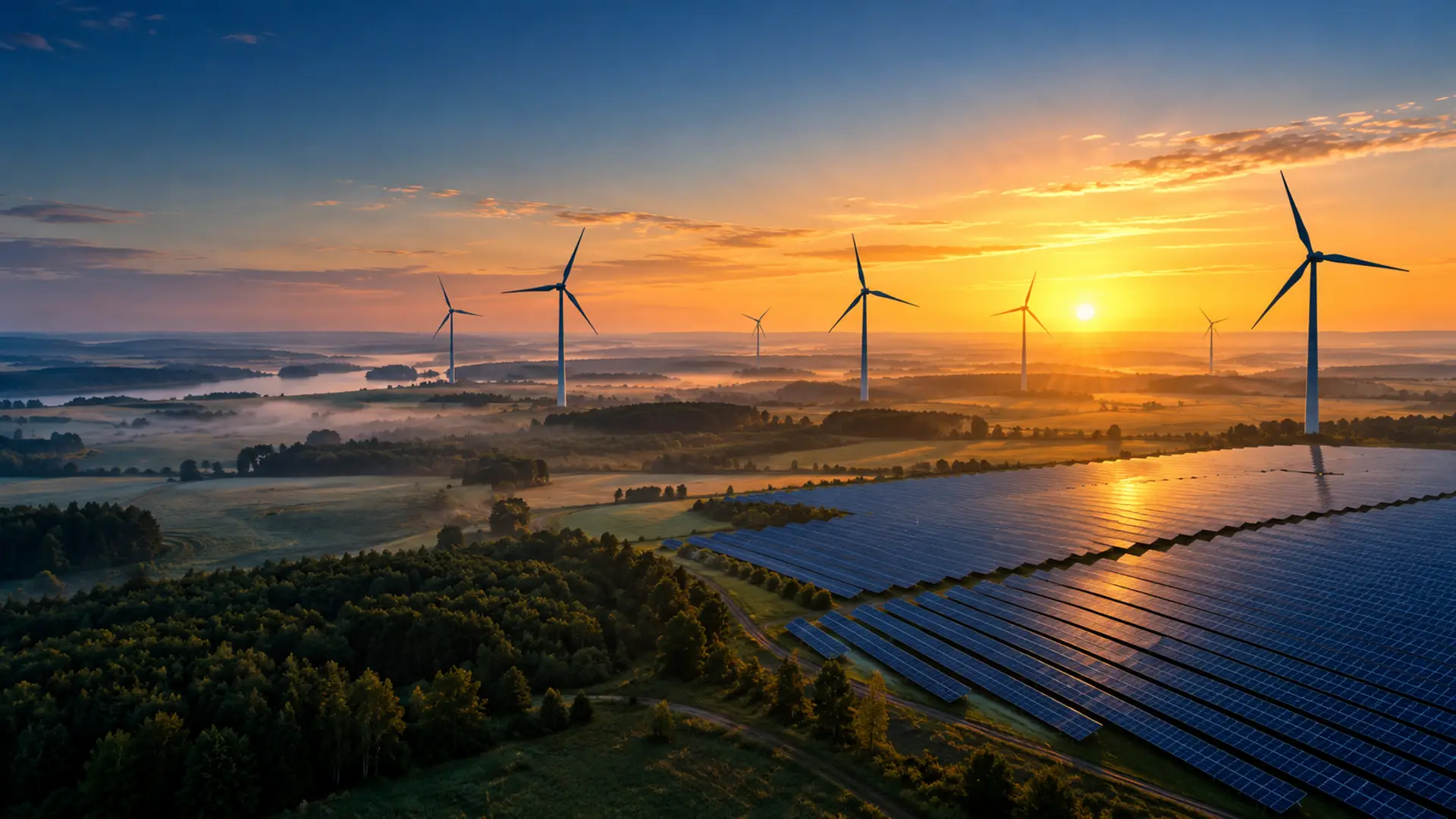 Symbolbild (KI-generiert) zu Erneuerbare Energien im Zusammenspiel